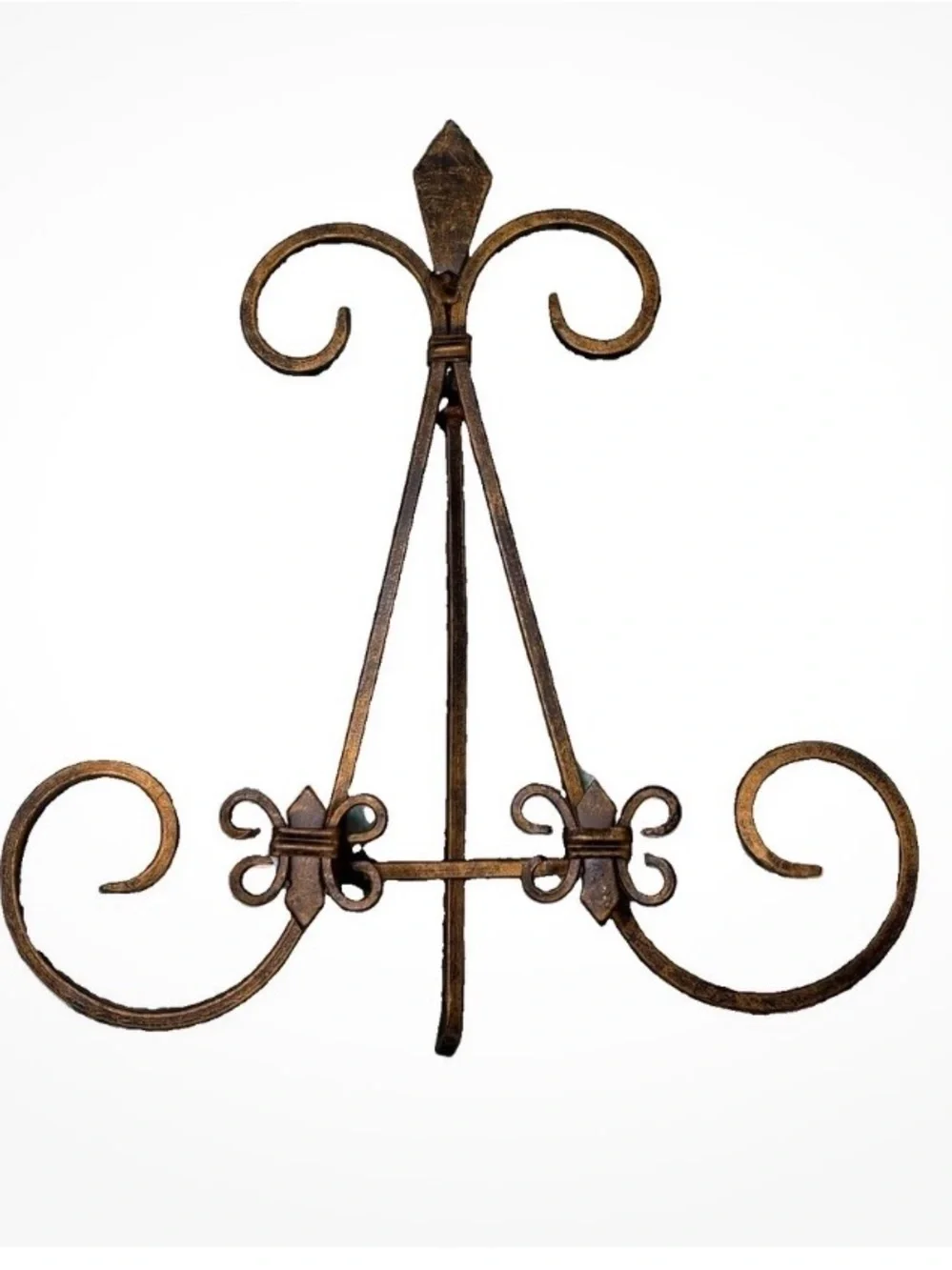 Decorative Metal Easel in Antique Bronze 12”x11”x7”. Holds plates / Art / Books